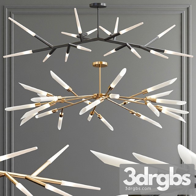 Branch Multi Tube Led Chandelier 3dsmax Download - thumbnail 1