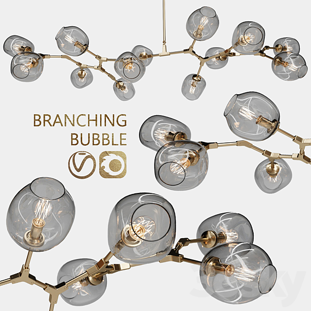 Branching bubble 13 lamps 3DSMax File - thumbnail 1