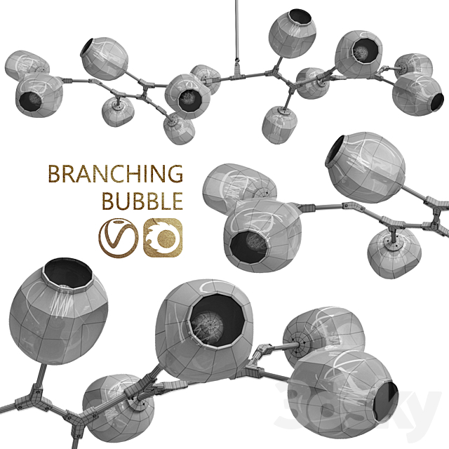 Branching bubble 13 lamps 3DSMax File - thumbnail 2