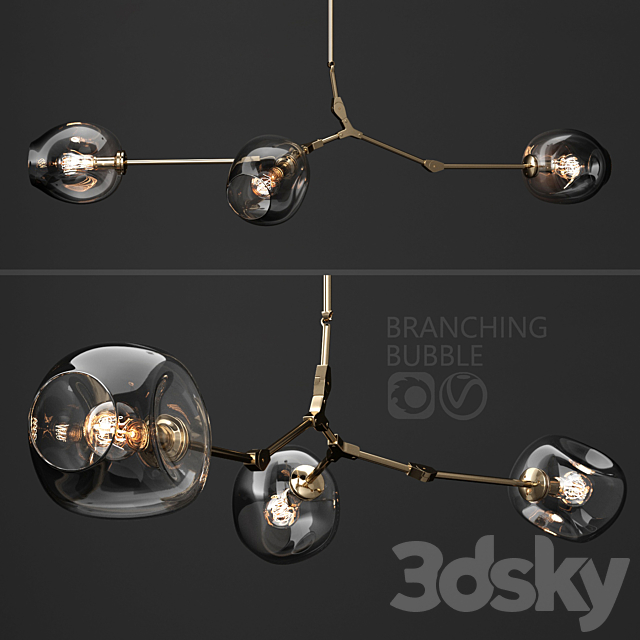 Branching bubble 3 lamps 3DSMax File - thumbnail 1