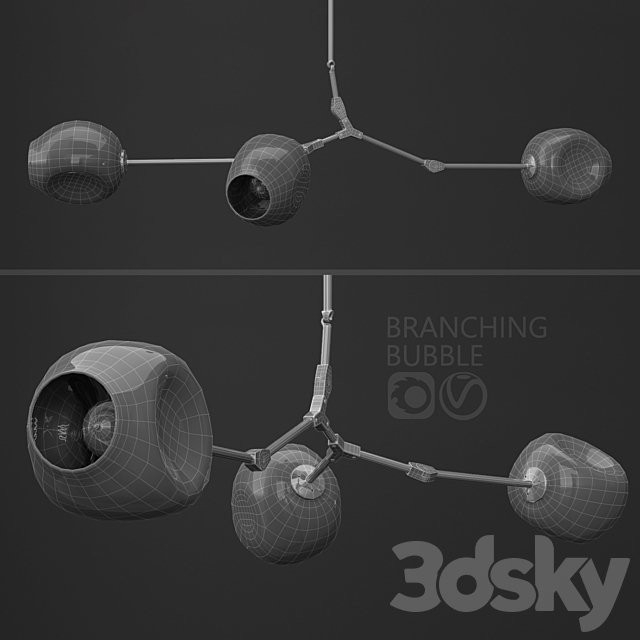 Branching bubble 3 lamps 3DSMax File - thumbnail 2