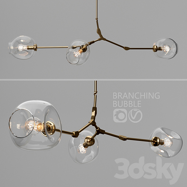 Branching bubble 3 lamps 3DSMax File - thumbnail 1