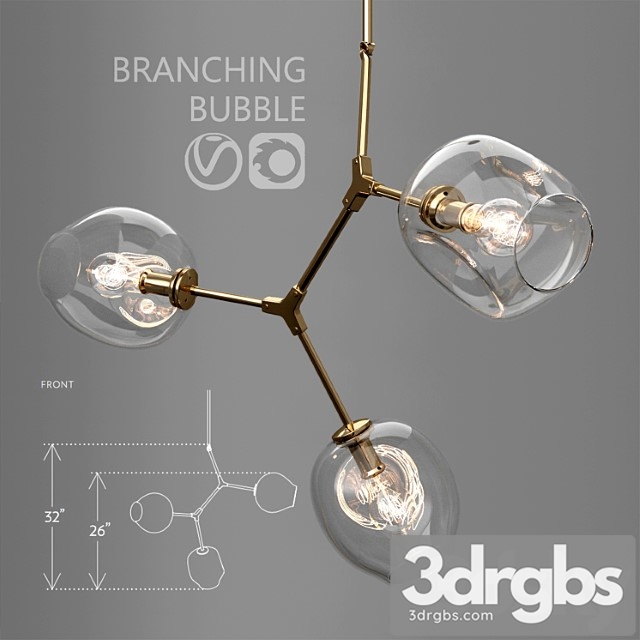 Branching Bubble 3 Lamps 9 3dsmax Download - thumbnail 1