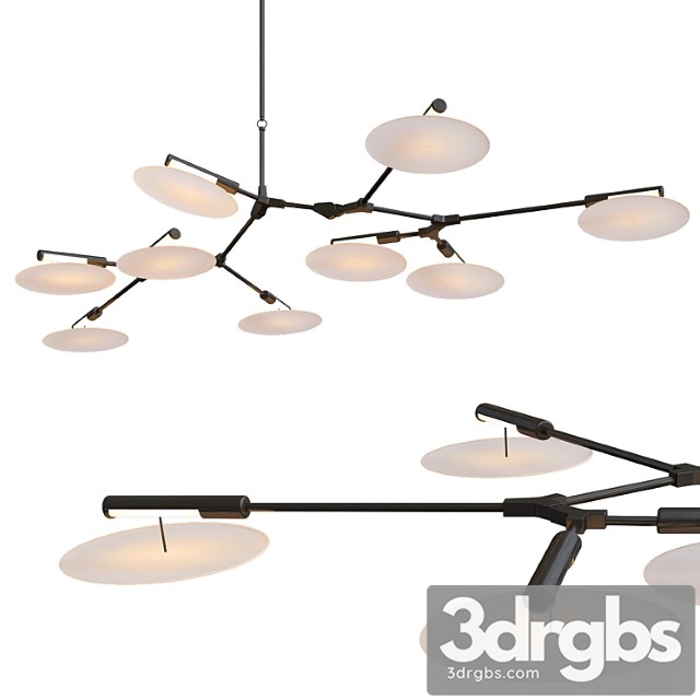 Branching discs – black chandelier 2 3dsmax Download - thumbnail 1