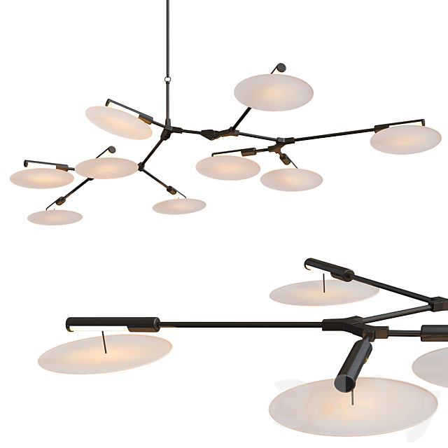 Branching Discs – Black Chandelier_2 3DSMax File - thumbnail 1