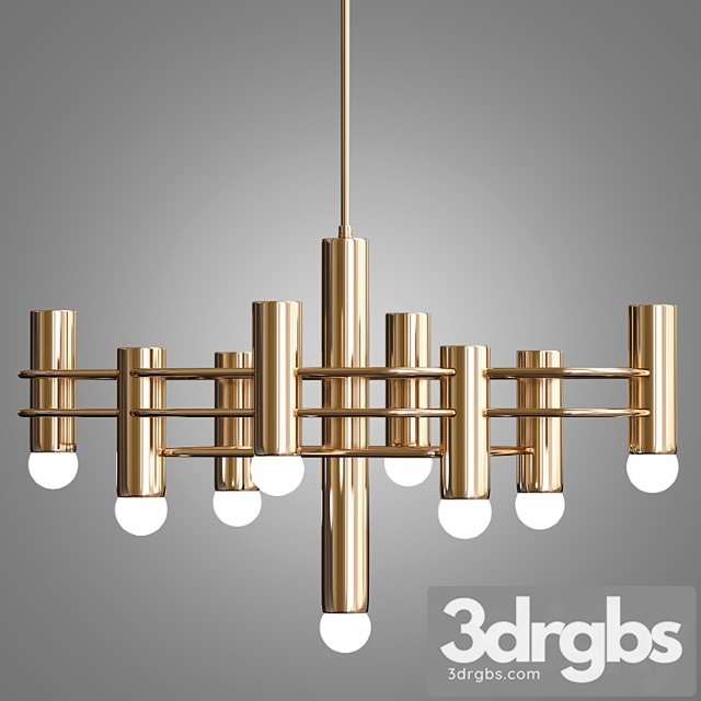 Brass Indinana Chandelier 3dsmax Download - thumbnail 1