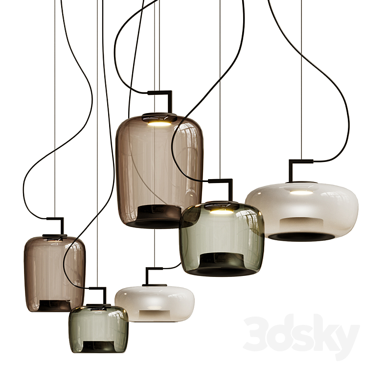 Brokis Brokisled Glass Pendant Lamp Double 3DS Max Model - thumbnail 1