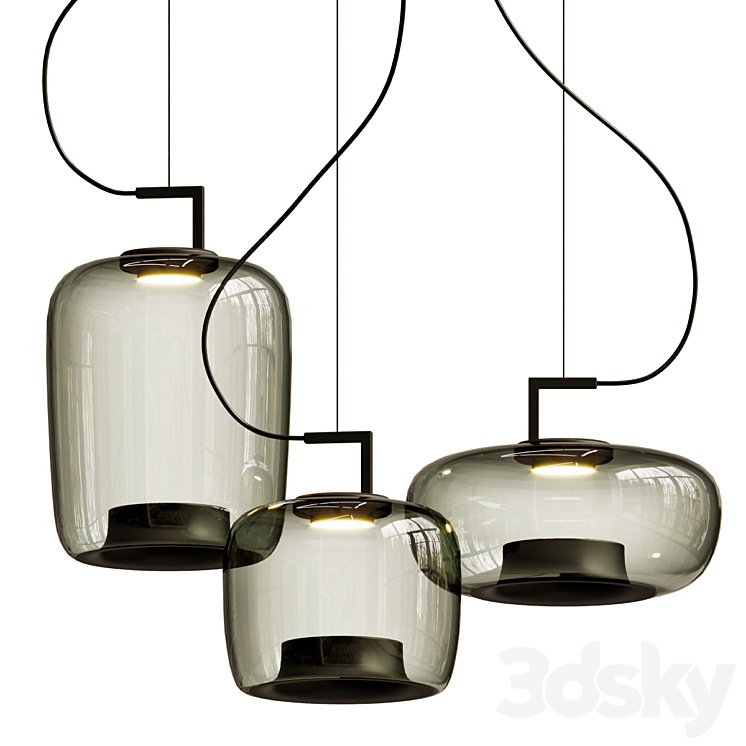 Brokis Brokisled Glass Pendant Lamp Double 3DS Max Model - thumbnail 2