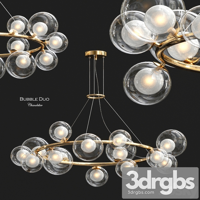 Bubble Duo Chandelier by Freya 3dsmax Download - thumbnail 1