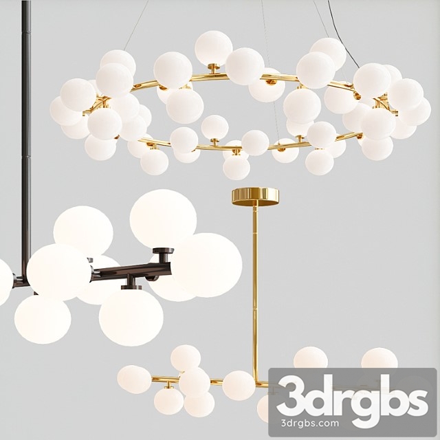 Bubble stik and milk bublle round chandelier collection 3dsmax Download - thumbnail 1