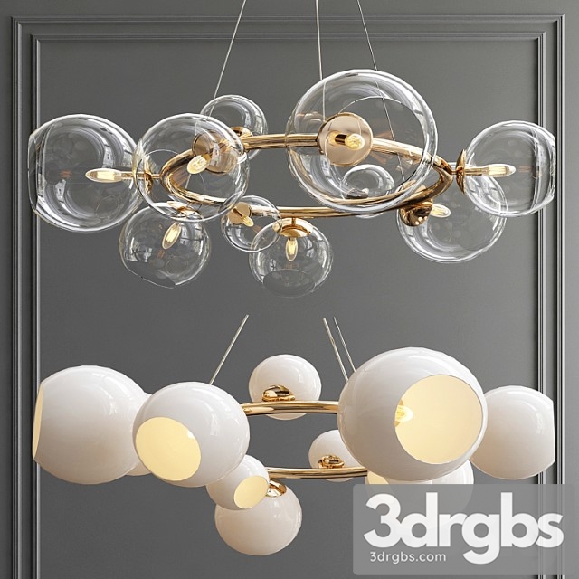 Bubbles 9-light chandelier 3dsmax Download - thumbnail 1