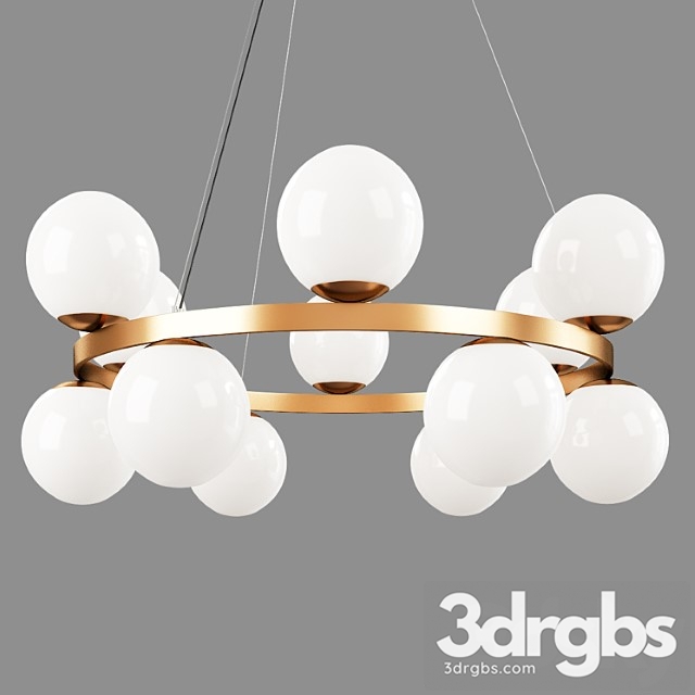 Bubbles brass ring pendant light 3dsmax Download - thumbnail 1