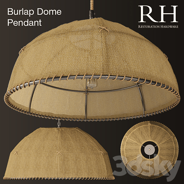 Burlap Dome Pendant 3DSMax File - thumbnail 1