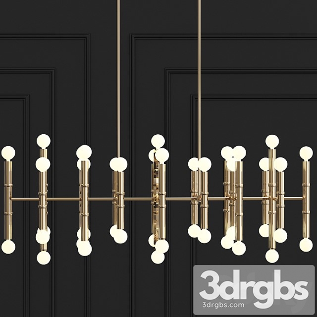 Cairo eight-arm contemporary meurice rectangular chandelier 3dsmax Download - thumbnail 1