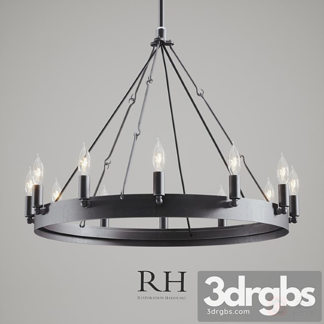 Camino Vintage Candelabra Filament Round Chandelier Iron 1 3dsmax Download - thumbnail 1