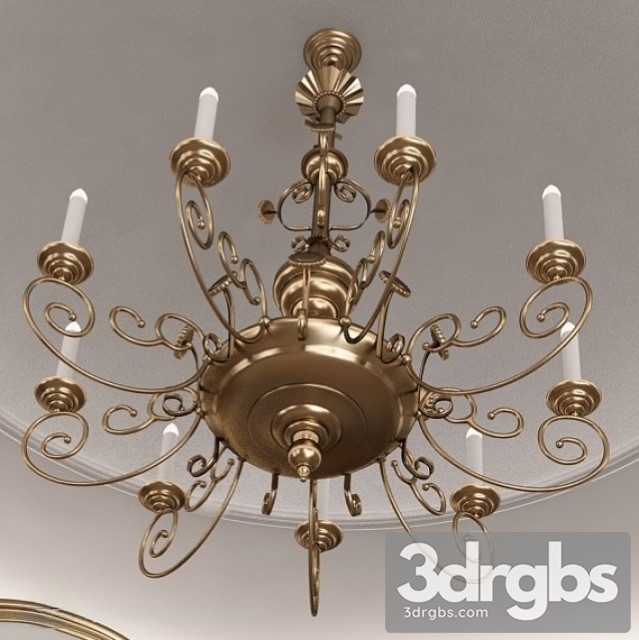 Candle Classic Chandelier 3dsmax Download - thumbnail 1