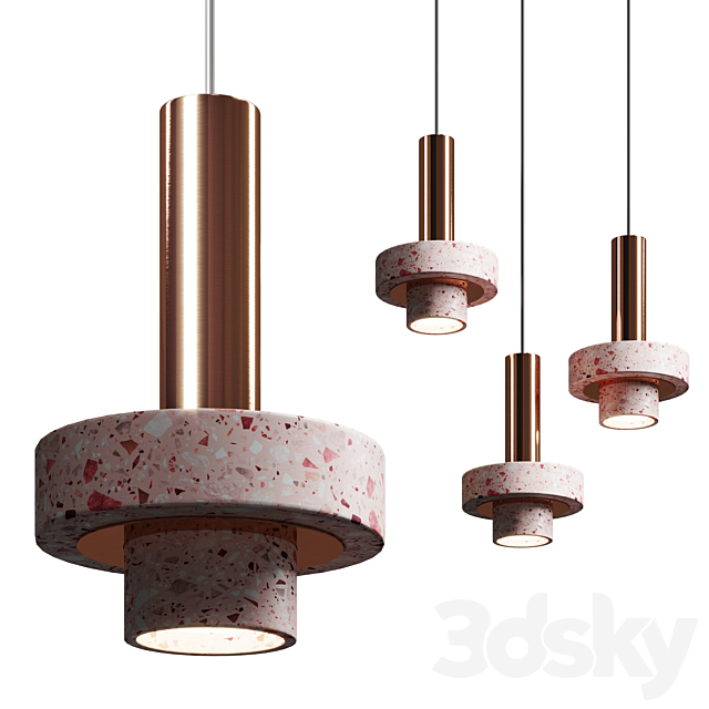 Cantera Rosa and Copper Ambra pendant Lighting 3ds Max - thumbnail 1