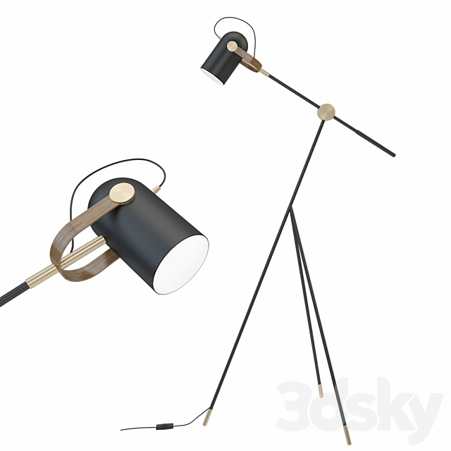 Carronade 360S floor lamp black 3DSMax File - thumbnail 1