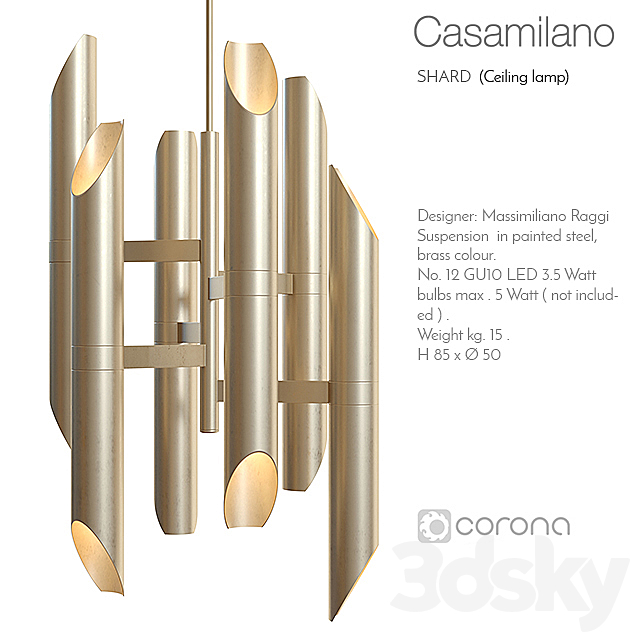 Casamilano shard ceiling lamp 3DSMax File - thumbnail 1