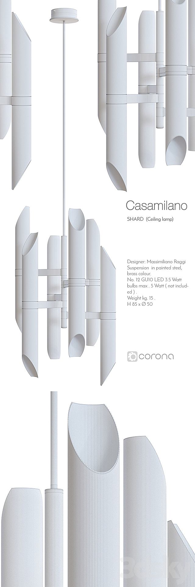 Casamilano shard ceiling lamp 3DSMax File - thumbnail 3