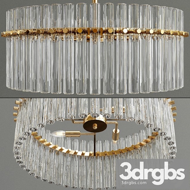 Casandra 4-light brushed brass pendant crystal chandelier - thumbnail 1