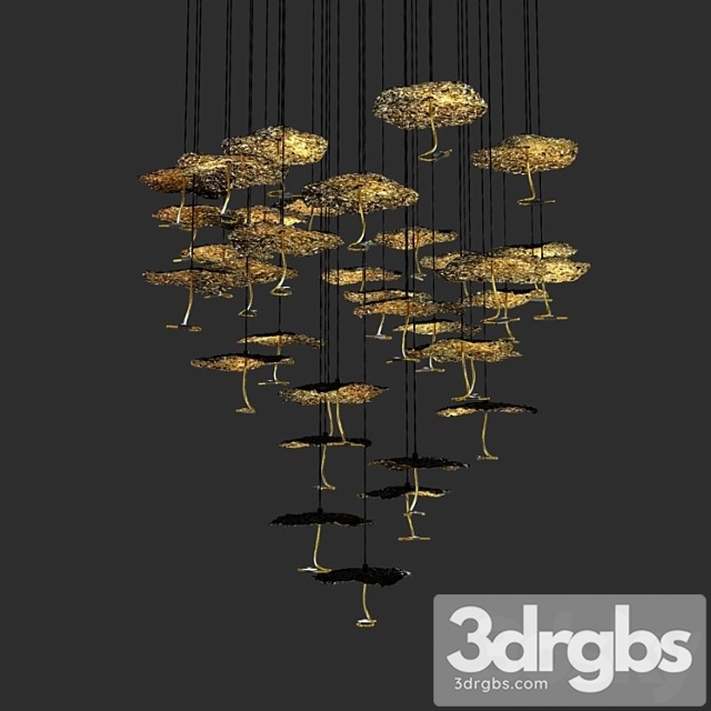 Catellani and smith gold moon chandelier 3dsmax Download - thumbnail 1