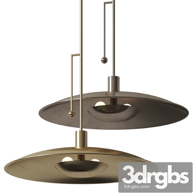 Cb2 Alavanca Brass Pendant Light 3dsmax Download - thumbnail 1