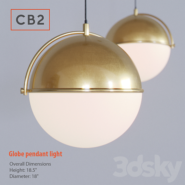 CB2 – globe pendant light 3DSMax File - thumbnail 1