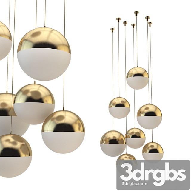 Cedar Moss Globe 6 Set Gold 3dsmax Download - thumbnail 1