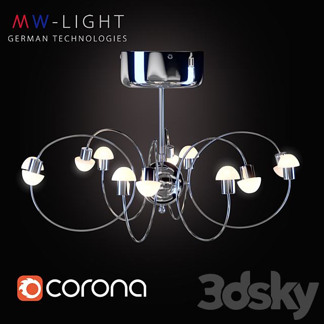 Ceiling chandelier MW light Vega 329011512 3DSMax File - thumbnail 2