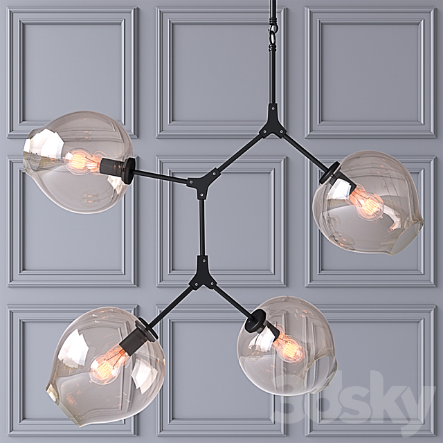 Ceiling lamp Branching Bubbles 4 lamps 3DSMax File - thumbnail 1