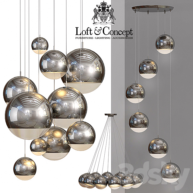 Ceiling lamp Mirror Ball 3DSMax File - thumbnail 1