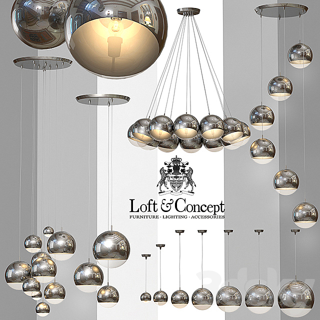 Ceiling lamp Mirror Ball 3DSMax File - thumbnail 3