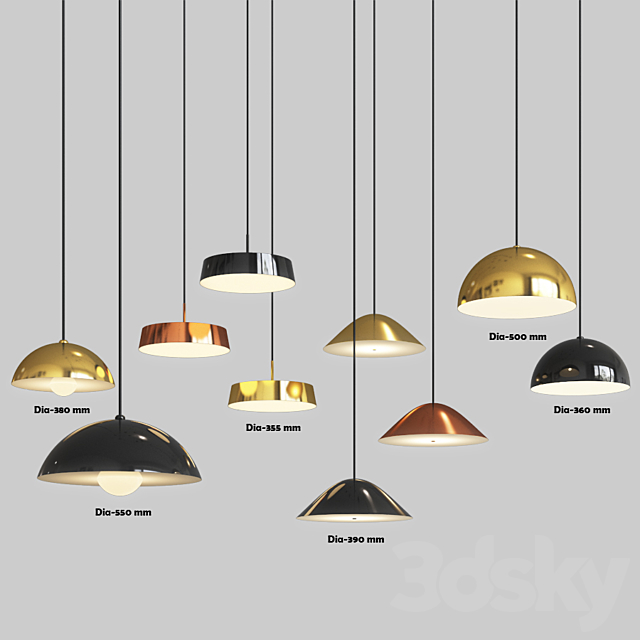 Ceiling Light Collection 1 – 4 Type 3DSMax File - thumbnail 1