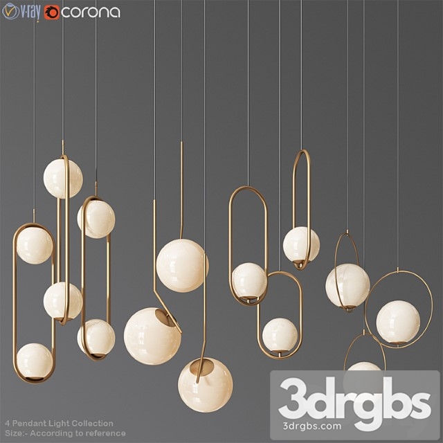 Ceiling Light Collection 3 4 Type 3dsmax Download - thumbnail 1