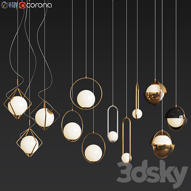 Ceiling Light Collection – 4 Type 3DSMax File - thumbnail 1