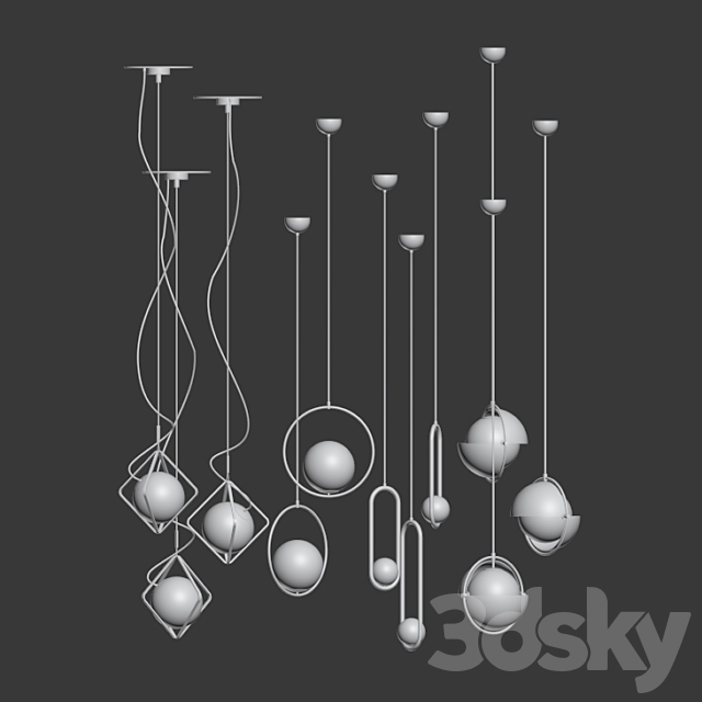 Ceiling Light Collection – 4 Type 3DSMax File - thumbnail 2