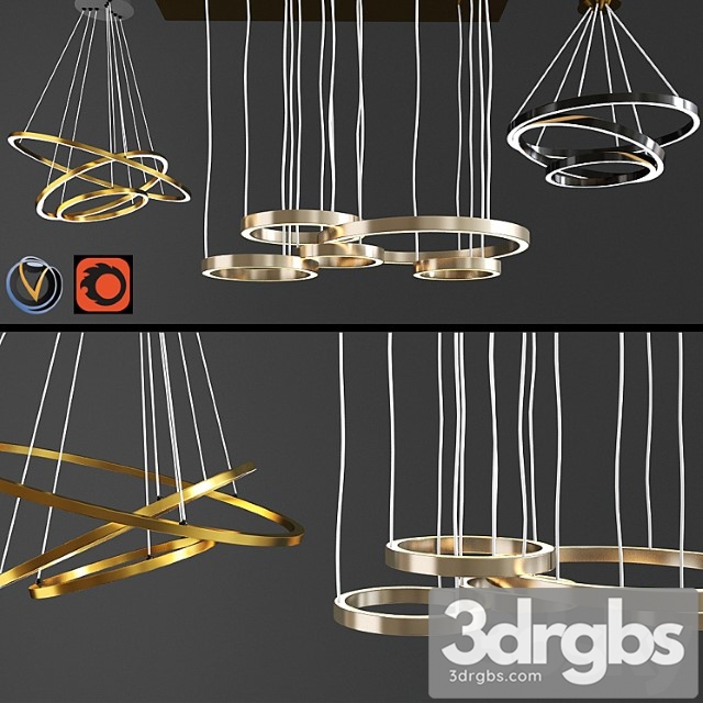 Ceiling light set 04 3dsmax Download - thumbnail 1