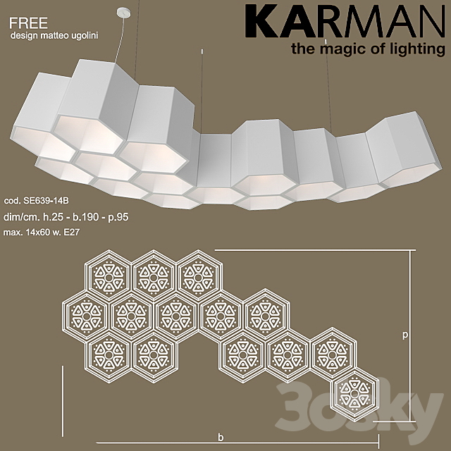 Ceiling suspended Karman FREE 3DS Max Model - thumbnail 1