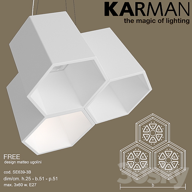 Ceiling suspended Karman FREE 3DS Max Model - thumbnail 3