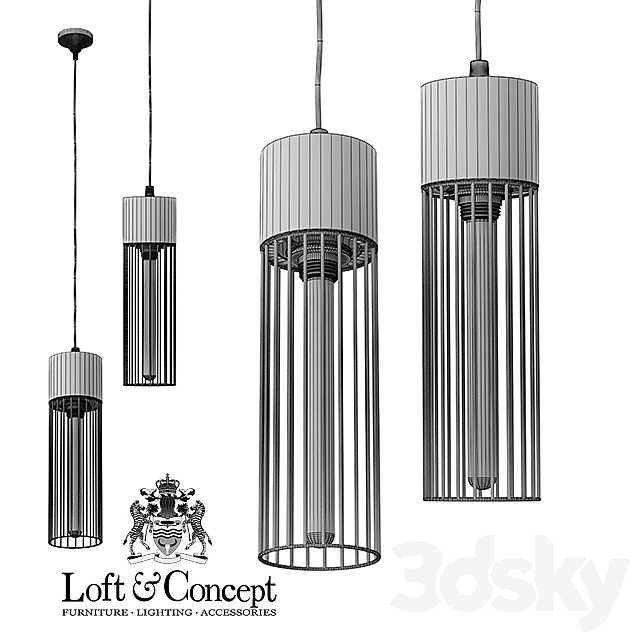 Cement Droplight Pendant Light 3DS Max Model - thumbnail 3