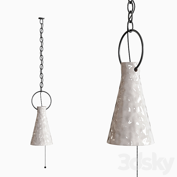 Ceramic Funnel Pendant Light 3DS Max Model - thumbnail 1