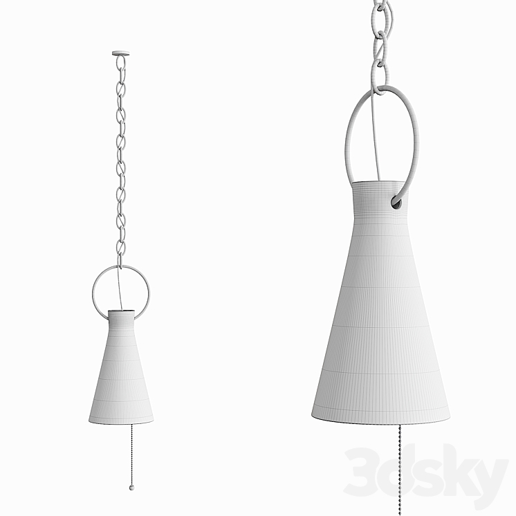 Ceramic Funnel Pendant Light 3DS Max Model - thumbnail 2