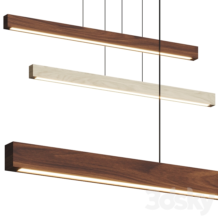 Cerno Una Linear Pendant Lamp 3DS Max Model - thumbnail 1