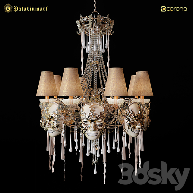 CHANDELIER 8 Lights Masks of Venice 3DSMax File - thumbnail 1