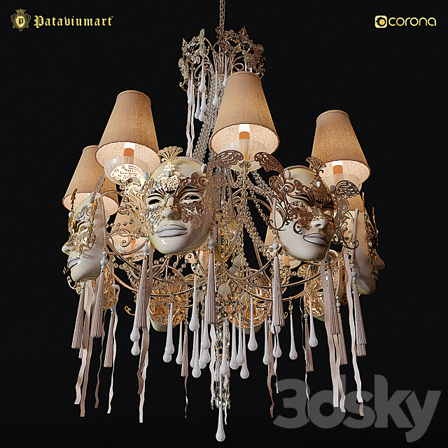 CHANDELIER 8 Lights Masks of Venice 3DSMax File - thumbnail 2