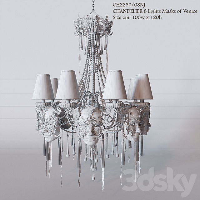 CHANDELIER 8 Lights Masks of Venice 3DSMax File - thumbnail 3