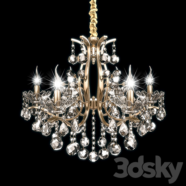 Chandelier A8259LM-6GO 3DSMax File - thumbnail 1