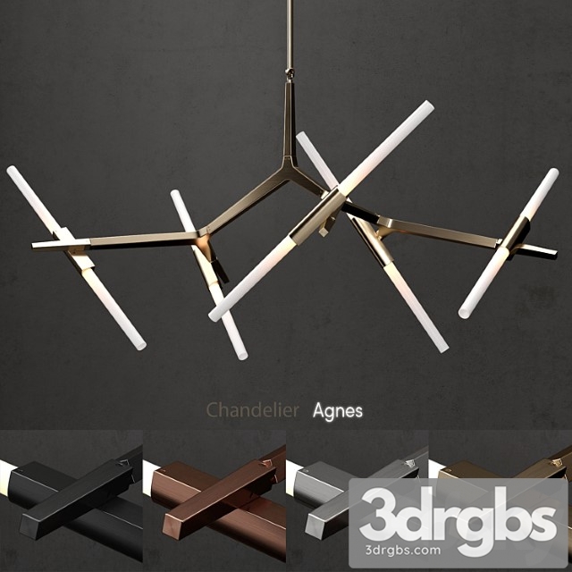 Chandelier agnes 10 lights 4 colors 3dsmax Download - thumbnail 1