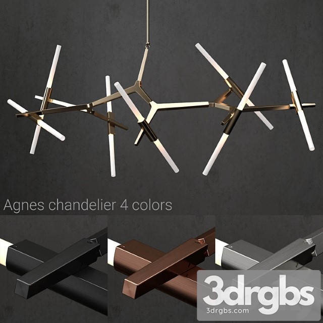 Chandelier agnes 14 lights 4 colors 3dsmax Download - thumbnail 1